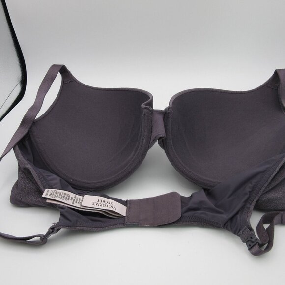 Victoria Secret t-shirt Push Up Full Coverage Bra 36C Dark Purple Glitter - Picture 3 of 5